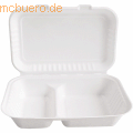 NatureStar - Einweg-Lunchbox 2-geteilt 24,5x16cm VE=25 Stück weiß