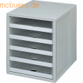 Han - Schubladenbox Schrankset 5 offene Schübe lichtgrau