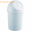Helit - Abfallbehälter 13l Kunststoff mit Push-Deckel lichtgrau