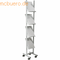 Helit - Prospektregal 4x A4 260x1580x390mm 4 Fächer Metall silber
