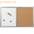 Herlitz - Whiteboard / Pinnwand 40x60cm beschriftbar Holzrahmen silber