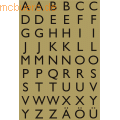 HERMA - Buchstaben 13x12mm A-Z selbstklebend Goldfolie schwarz VE=4 Blatt