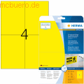 HERMA - Signal-Schilder 105x148 mm gelb stark haftend Folie matt wetterfest 100 Stück