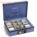 Inkiess - Stahlkassette Color BxTxH 30,0x23,0x8,0 cm mit Banknotenklemme blau