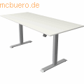 Kerkmann - Sitz-/Stehtisch Move 1 elektr. höhenverstellbar BxTxH 180x80 -123cm weiß/silber