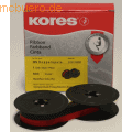Kores - Farbband DIN Doppelspule 13mm/10m Seide schwarz/rot