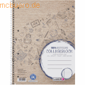 Landre - Collegeblock Recycling A4+ 80 Blatt 70 g/qm 4-fach gelocht liniert
