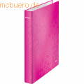 Leitz - Ringbuch Wow A4 Pappe laminiert 2 Ringe 25mm pink metallic