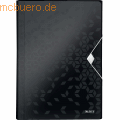 Leitz - Fächermappe Wow A4 6 Fächer PP schwarz