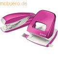 Leitz - Locher NeXXt 5008 und Heftgerät NeXXt 5502 im Set pink metallic