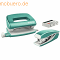 Leitz - Schreibtisch-Set Nexxt Wow Heftgerät+Locher eisblau