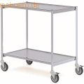 Helge Nyberg - Tischwagen ohne Fahrhandgriff 2 Etagen 80x42cm hellgrau/grau