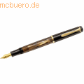 Pelikan - Kolbenfüllhalter Classic M200 Feder EF braun-marmoriert
