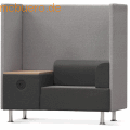 Rocada - Sitzsofa Soft Einzelsitz + Tisch grau