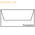 Paperado - Briefumschläge DL transparent Nassklebung VE=5 Stück Weiß