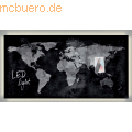Sigel - Glasmagnetboard artverum LED light Design World-Map 910x460x15mm