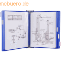 Tarifold - Wandsichttafelsystem A5 grau Metall mit 10 Sichttafeln blau