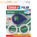 Tesa - Klebefilmabroller tesafilm 19mmx10m 2 Rollen matt-unsichtbar rot/blau