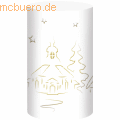 Ludwig Bähr - Silhouetten-Tischlicht Filigrano 8x14cm Weihnachtslandschaft 2 weiß VE=5 Blatt