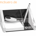 Wedo - Schreibtischbutler Exclusiv Acryl incl. Zettelbox 150 Blatt glasklar schwarz